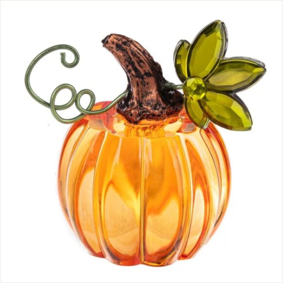PUMPKIN Figurine 2 1/4"H by Ganz Crystal Expressions - Picture 2 of 13